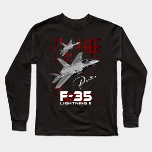 F-35 Lightning Us Air Force Fighterjet Long Sleeve T-Shirt